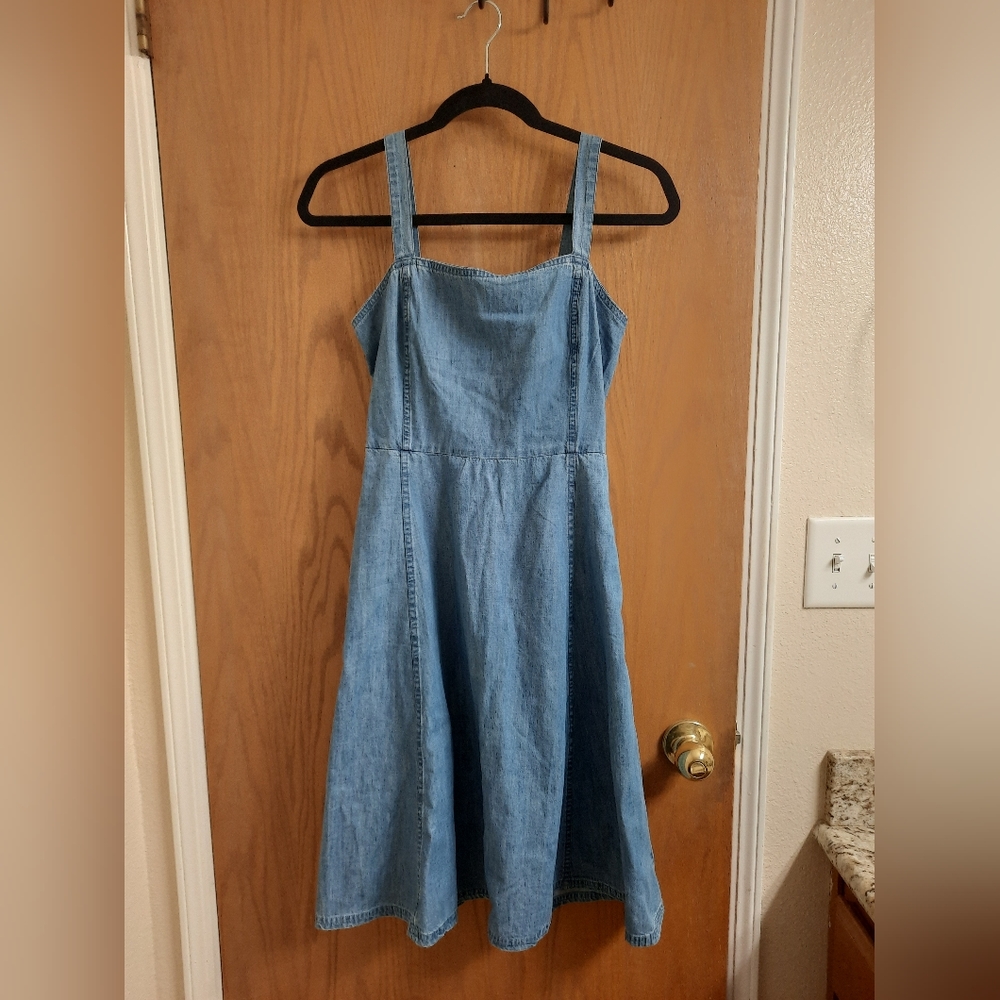 GAP NWT Denim A-Line Dress, Blue, Size 0